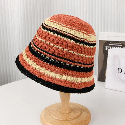 Gradient Striped Beach Fisherman Bucket Hat
