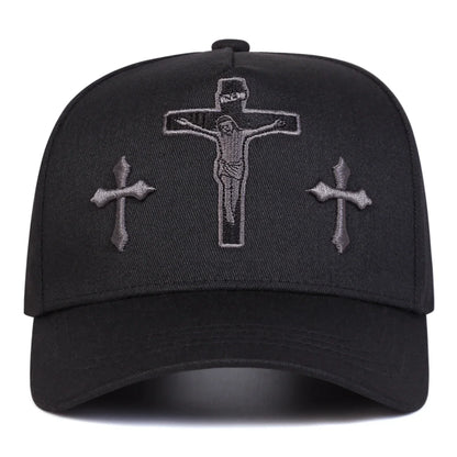 Cross Embroidery Adjustable Outdoor Baseball Cap