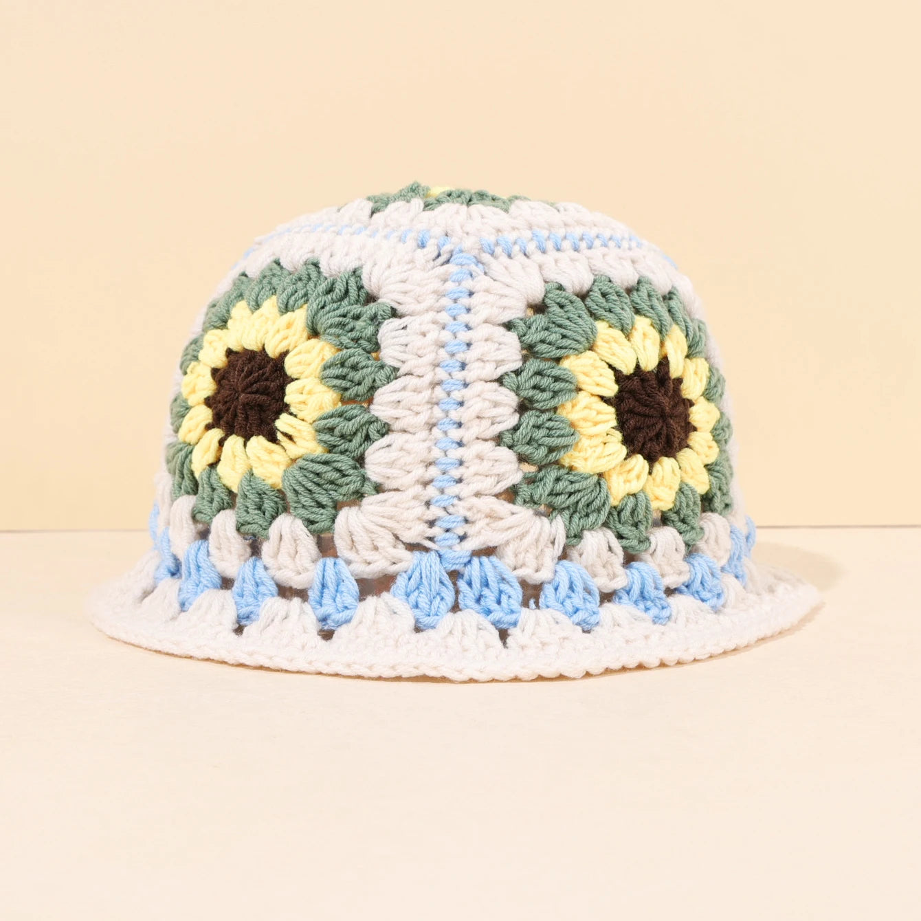 Handmade Sunflower Knitted Bucket Hat