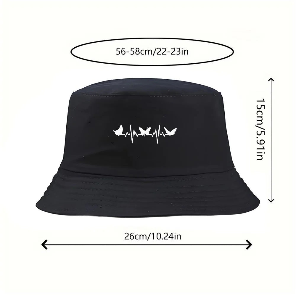 Butterfly Heartbeat Y2K Vintage Streetwear Bucket Hat