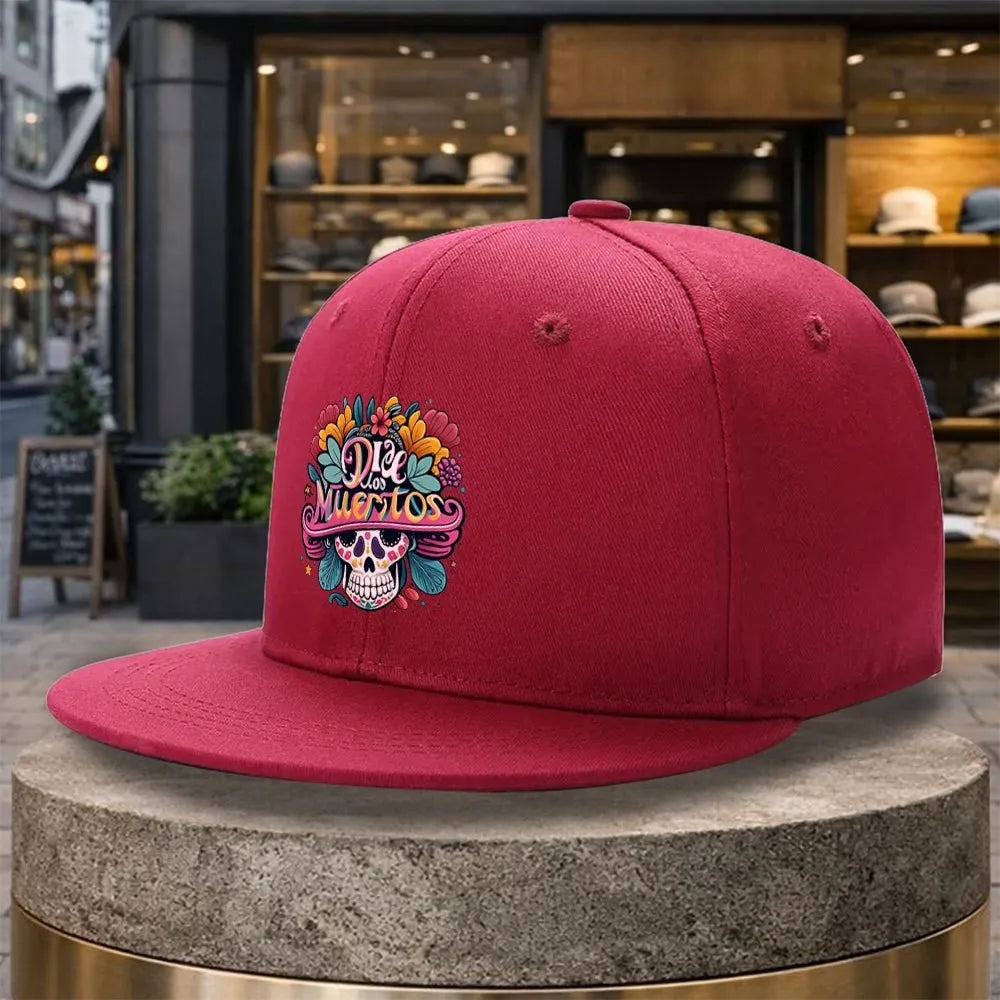 Dia De Los Muertos Skull Floral Snapback Cap