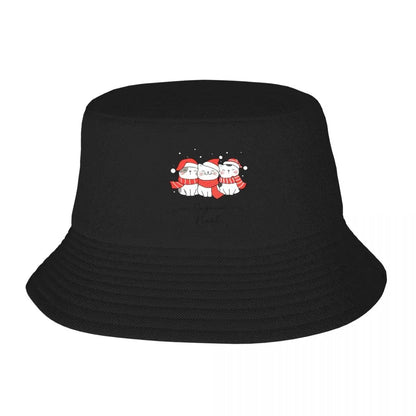 Joyeux Christmas And Meow Festive Cat Bucket Hat Design