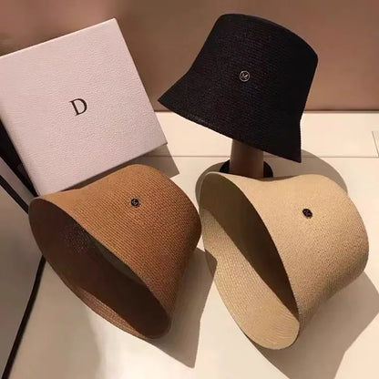 Japanese Designer M Straw Weaving Hat Summer Bucket Hats Panama
