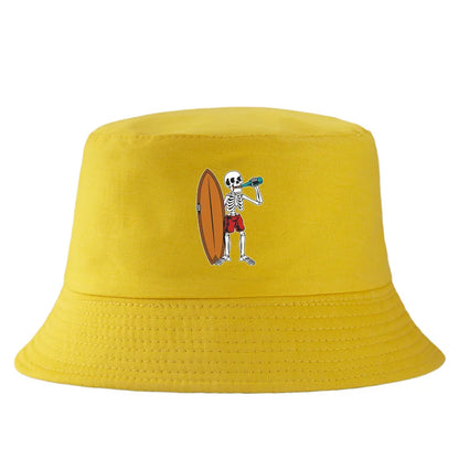 Skeleton Surfboard Reversible Beach Bucket Hat