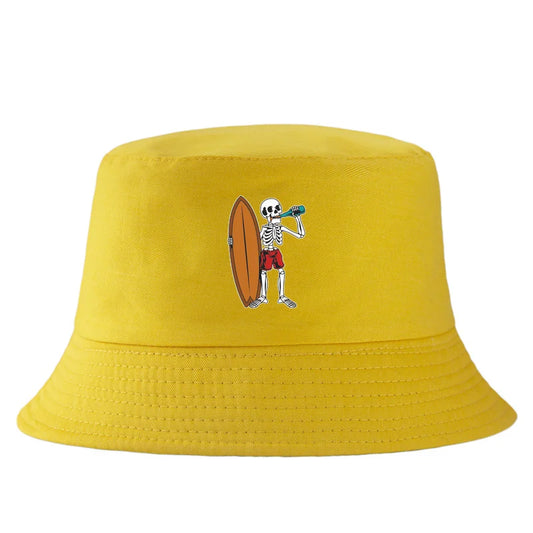 Skeleton Surfboard Reversible Beach Bucket Hat