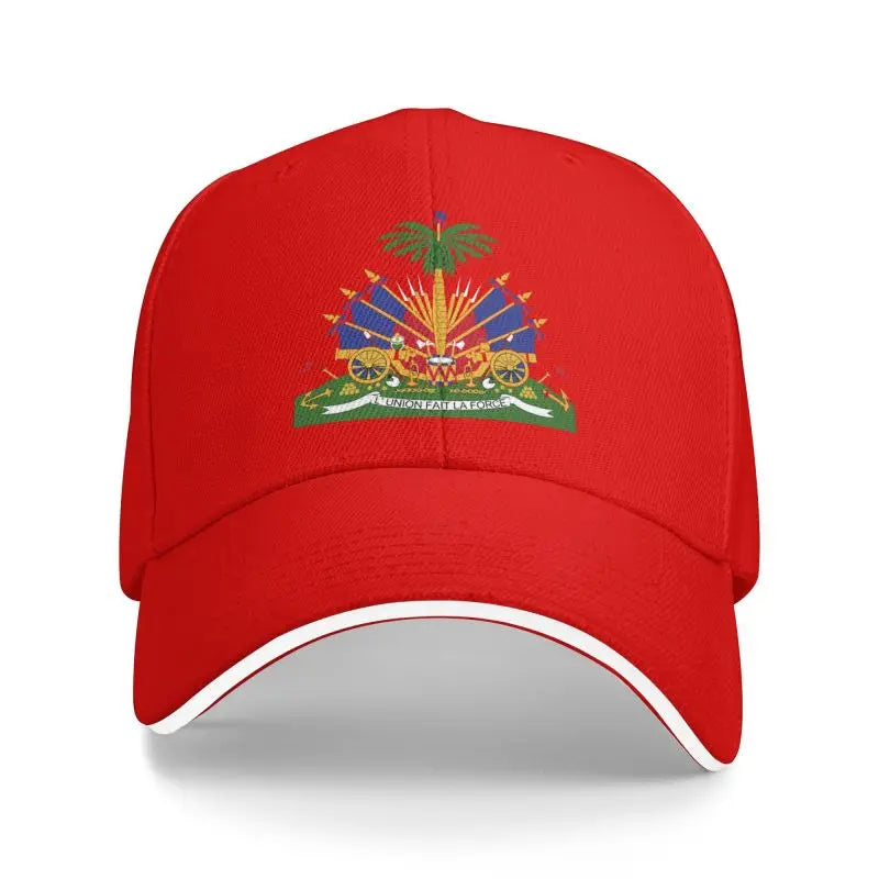 Haitian Flag Print Baseball Cap Outdoor Travel Sports Sun Visor Hat Snapback Cap