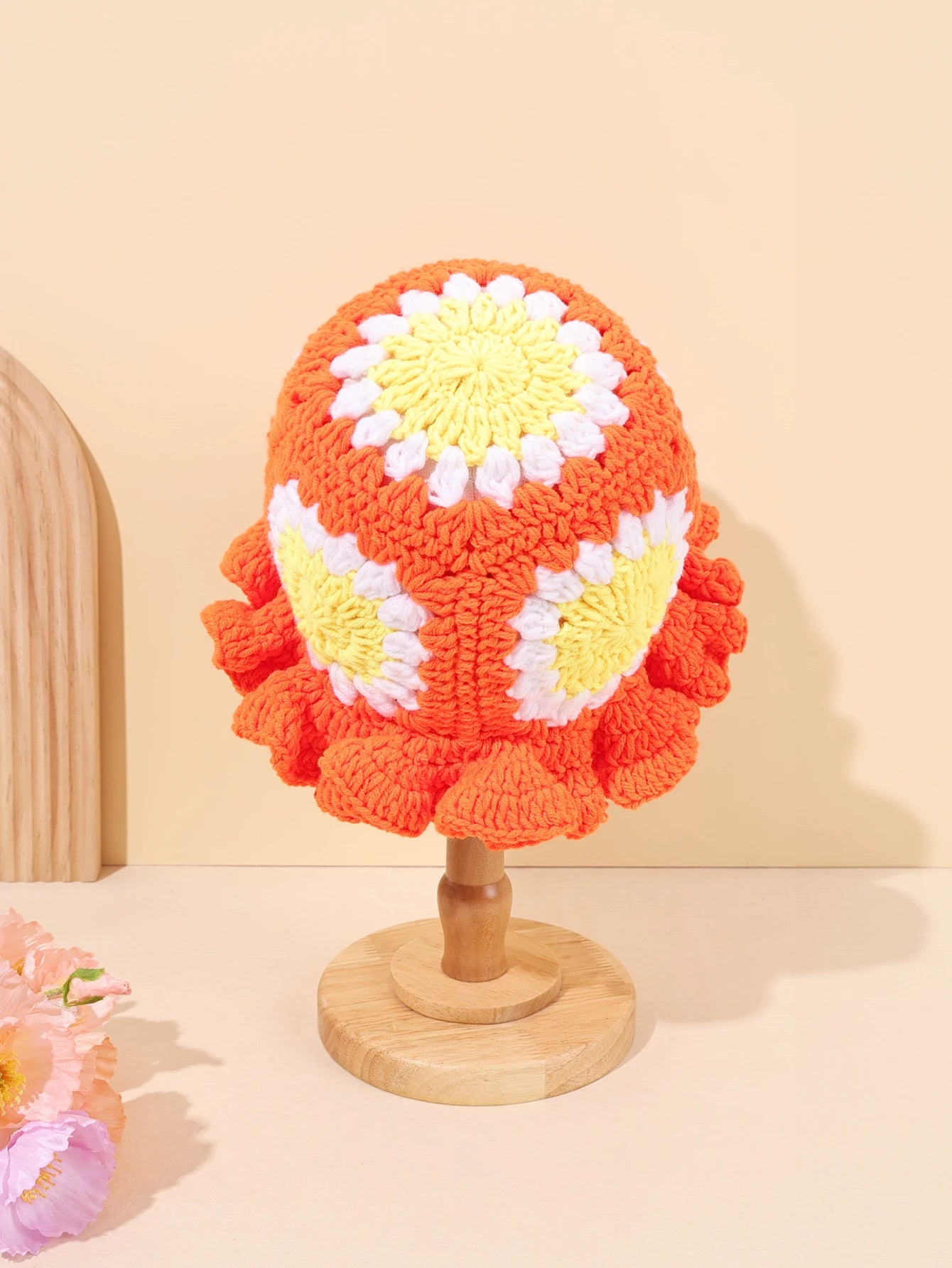 Vintage Floral Crochet Bucket Hat