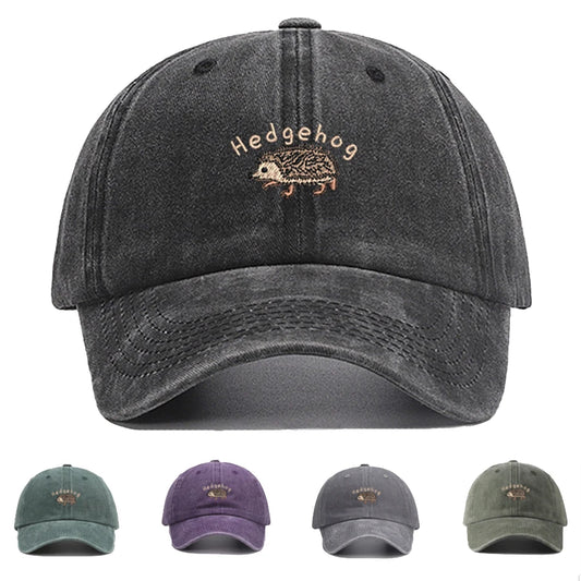 Mini Hedgehog Embroidery Cotton Baseball Caps For Men Women Washed Vintage Hat Sports Fishing Trucker Summer Autumn Peaked Cap
