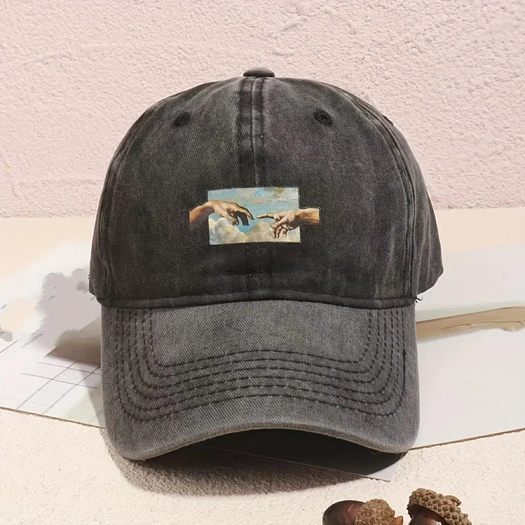 Vintage Printed Baseball Cap Vintage And Versatile For Both Men And Women Daily Casual And Fashionable Curved Brim Hat