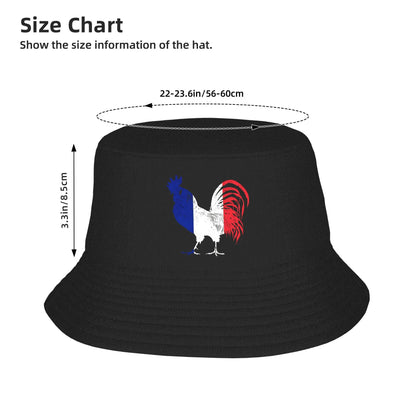 France Rooster Flag Patriotic Bucket Hat