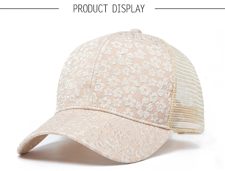 New Print Mesh Caps Fashion Women Baseball Cap