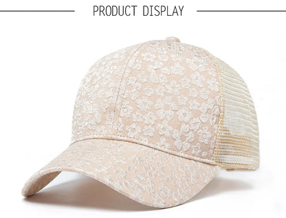New Print Mesh Caps Fashion Women Baseball Cap
