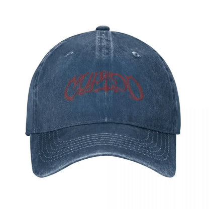 Tini Stoessel Cupido Logo Distressed Denim Baseball Cap
