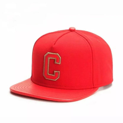 Metal Leather Patch Unisex Casual Snapback Cap