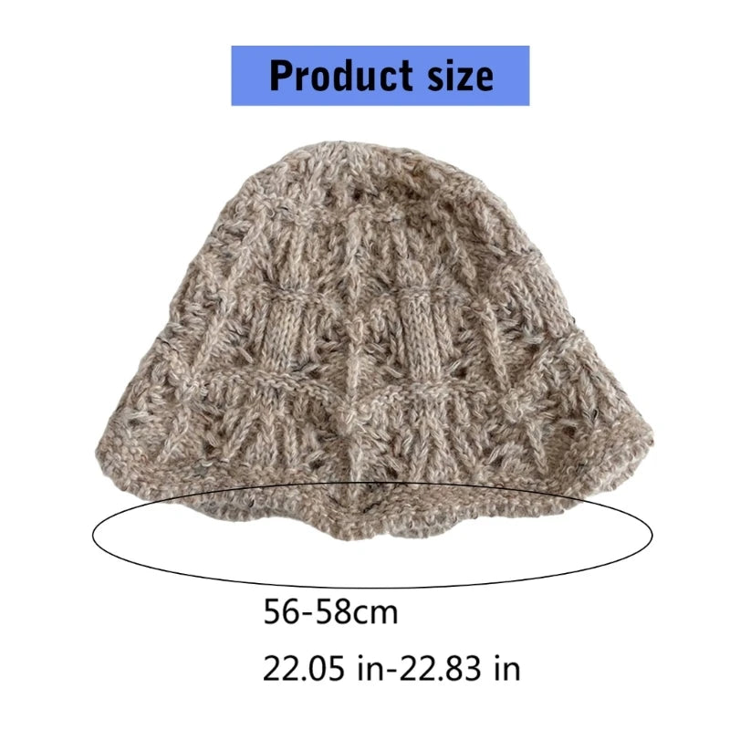 Women Handmade Crochet Wide Brim Fisherman Hat
