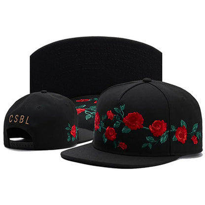 Cotton Embroidered Flat Brim Trucker Snapback Cap