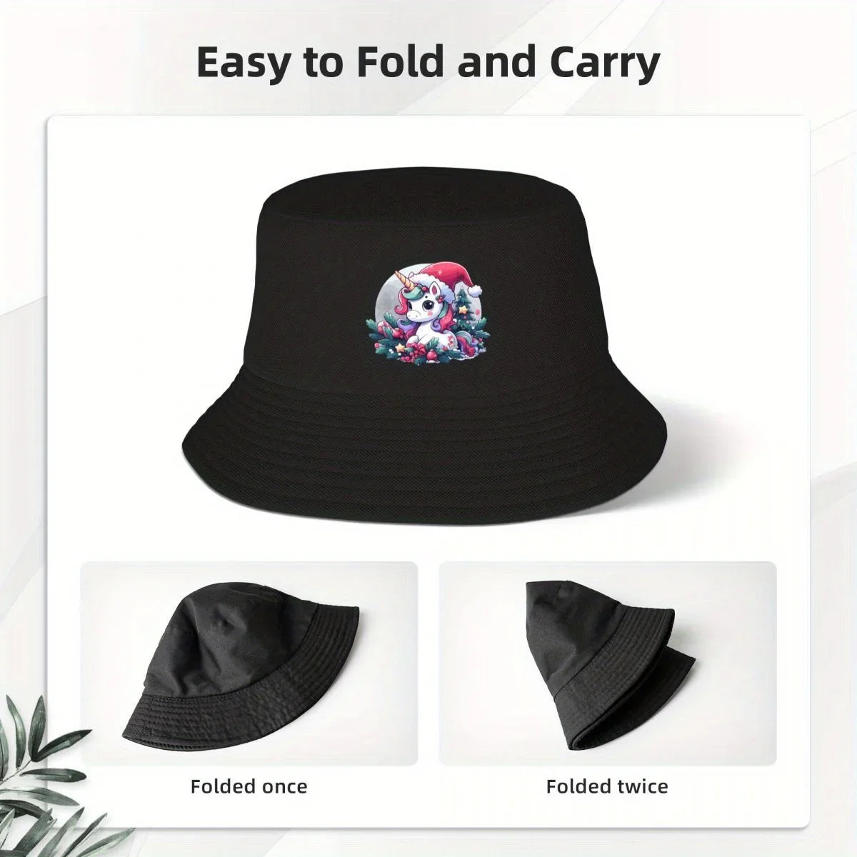 Christmas Unicorn Fantasy Print Unisex Bucket Hat