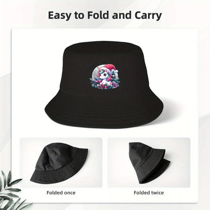 Christmas Unicorn Fantasy Print Unisex Bucket Hat