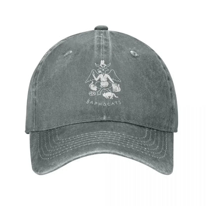 Baphocats Vintage Washed Denim Baseball Cap