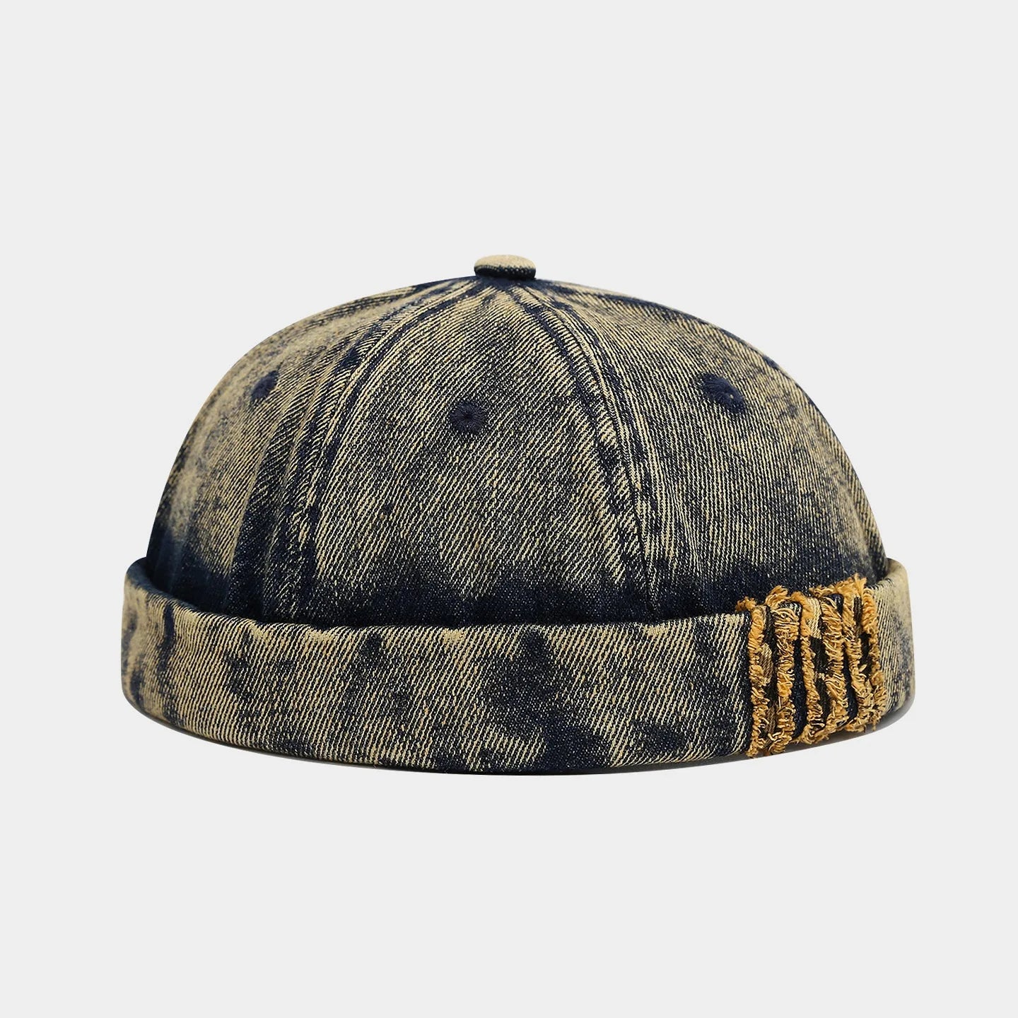 Retro Denim Docker Cap Splicing Style Brimless Caps