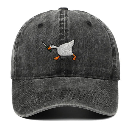 White Goose Embroidered Adjustable Snapback Baseball Cap