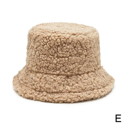 Winter Women Faux Fur Bucket Hat Outdoor Warm