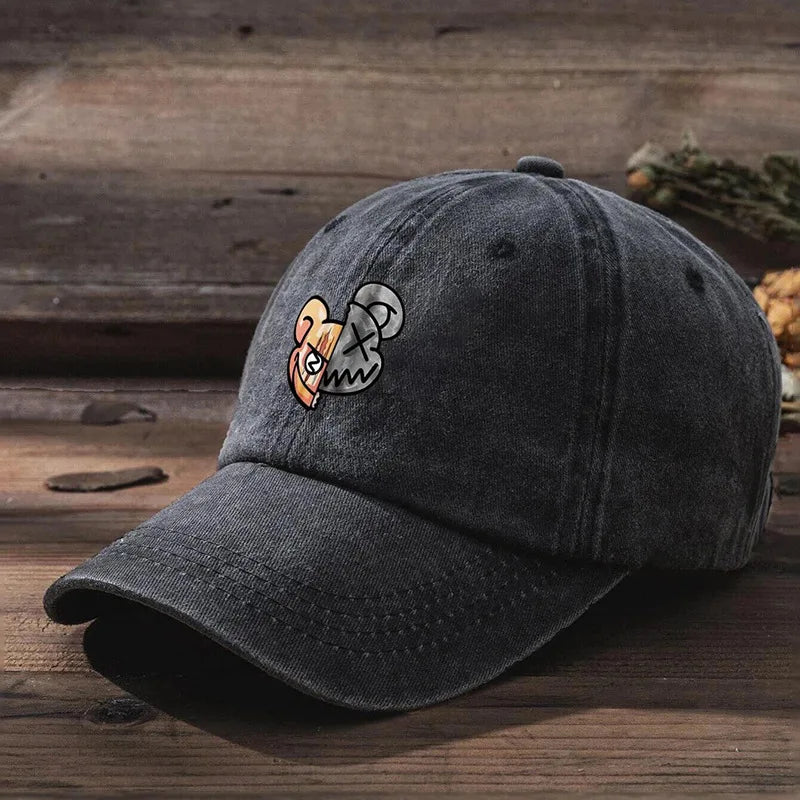 Retro Violent Bear Washed Baseball Cap