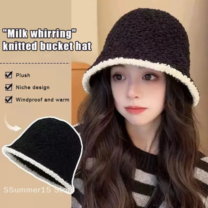 Women's Color Block Knit Fisherman Bucket Hat