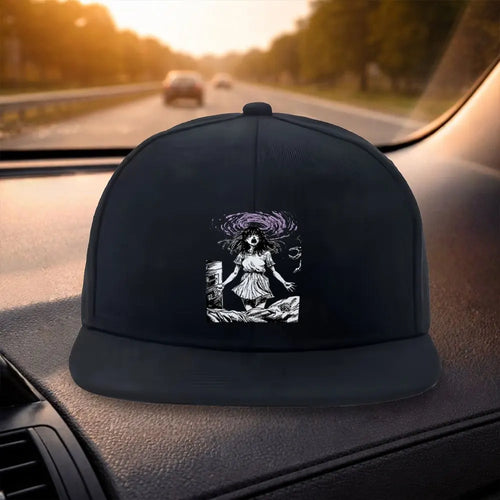 Fashionable Horror Manga Girl Flat Brim Snapback Cap