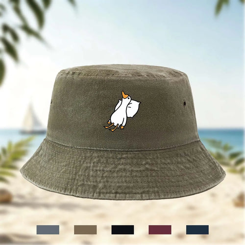 Printed Sleeping Goose Bucket Hat