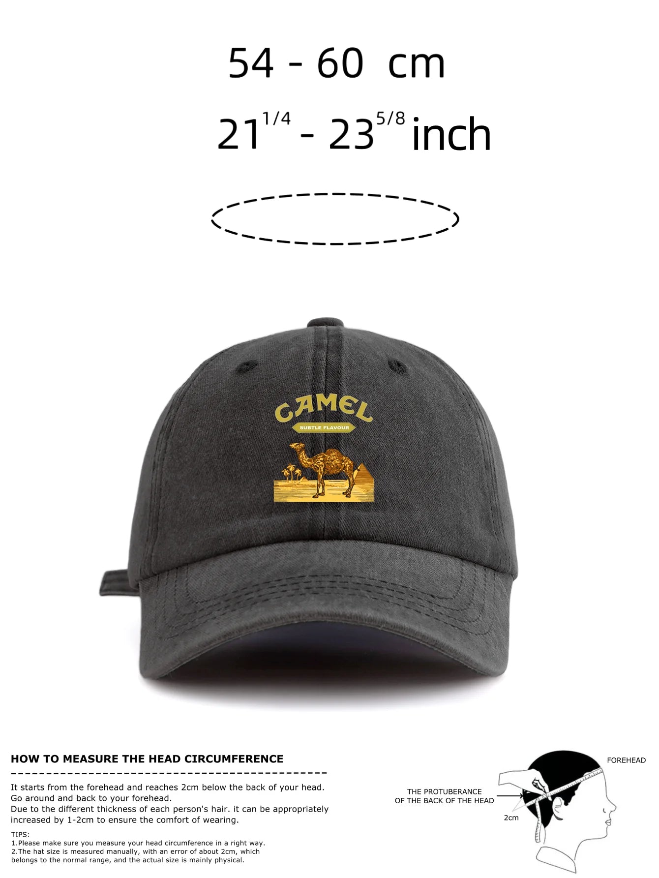 Camel Print Washed Vintage Baseball Cap