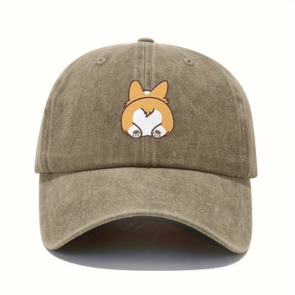 Retro Dog Print Travel Baseball Cap