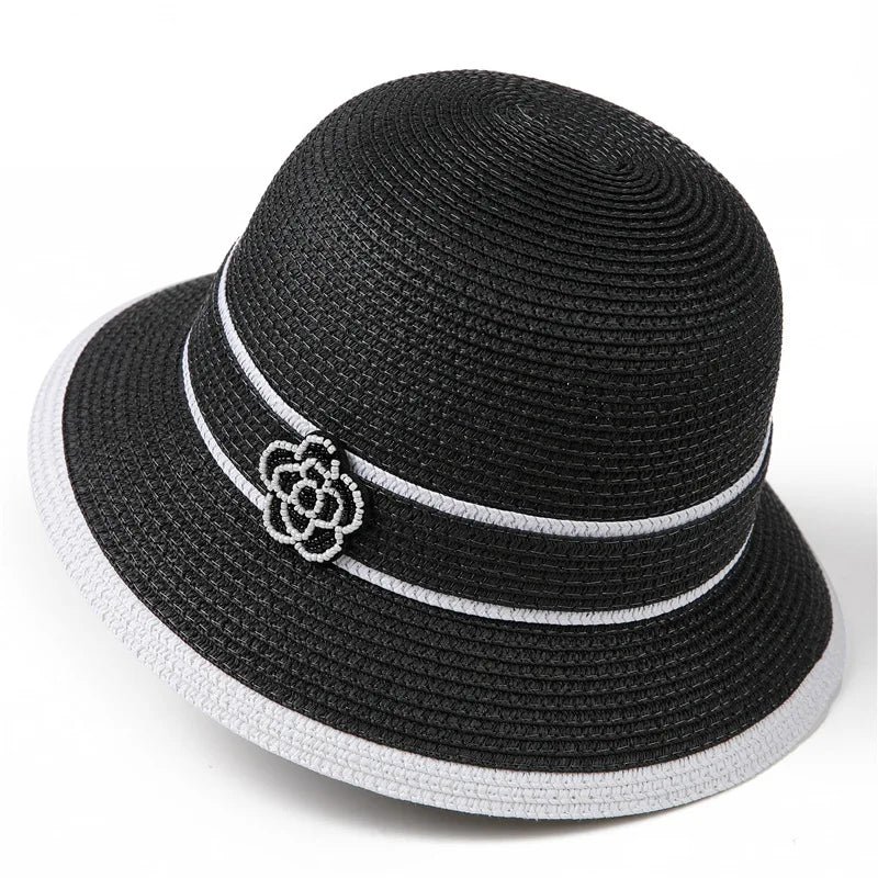 Women's British Houndstooth Top Hats Sun Hats