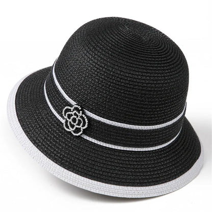 Women's British Houndstooth Top Hats Sun Hats