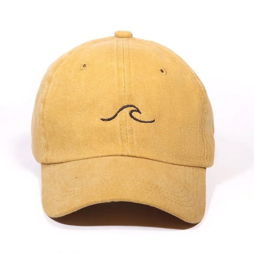 Wave Pattern Embroidered Baseball Cap