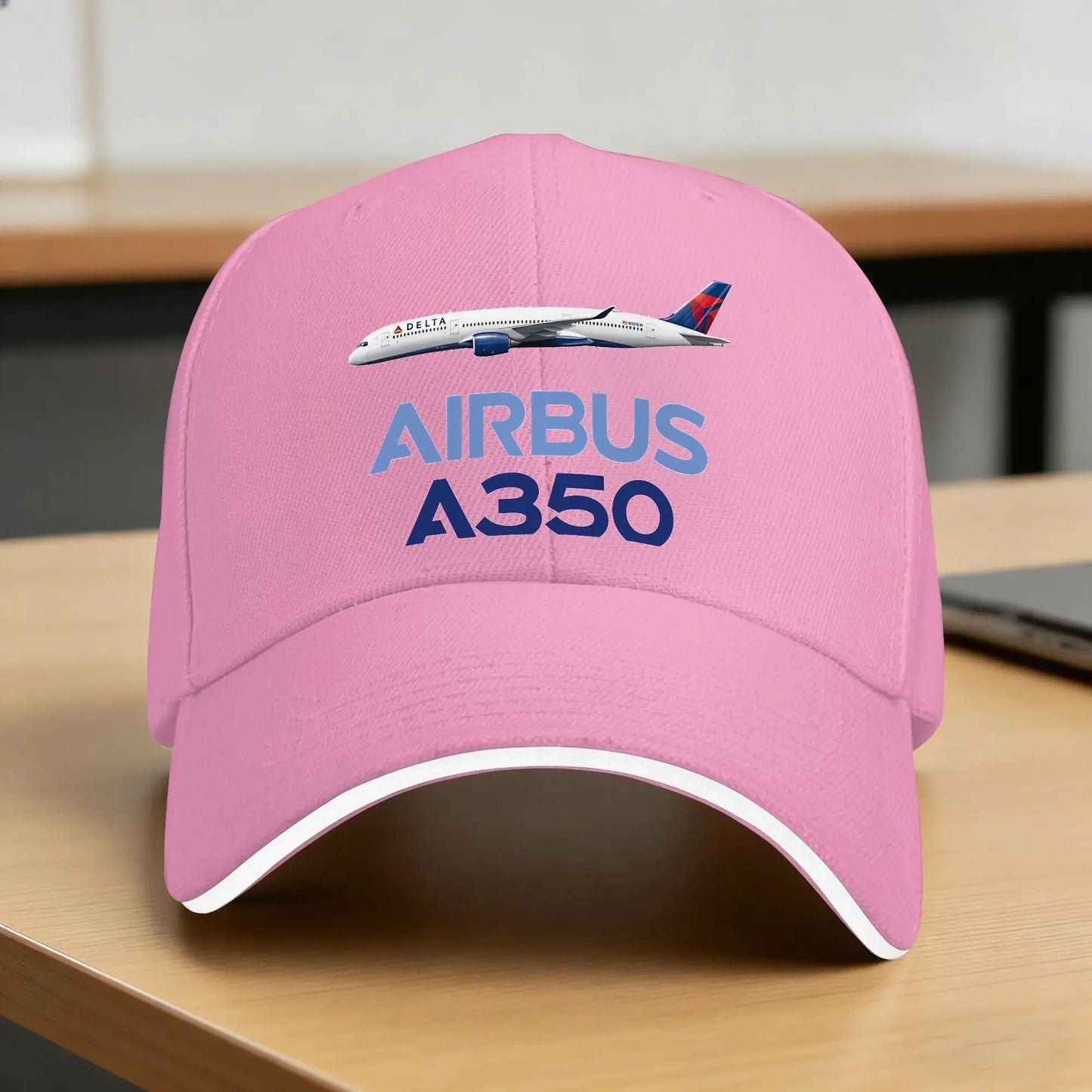Airbus A350 Airplane Retro Print Baseball Cap