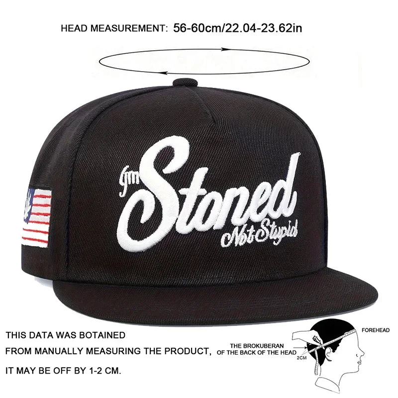 Stoned Letter Embroidered Mesh Snapback Cap