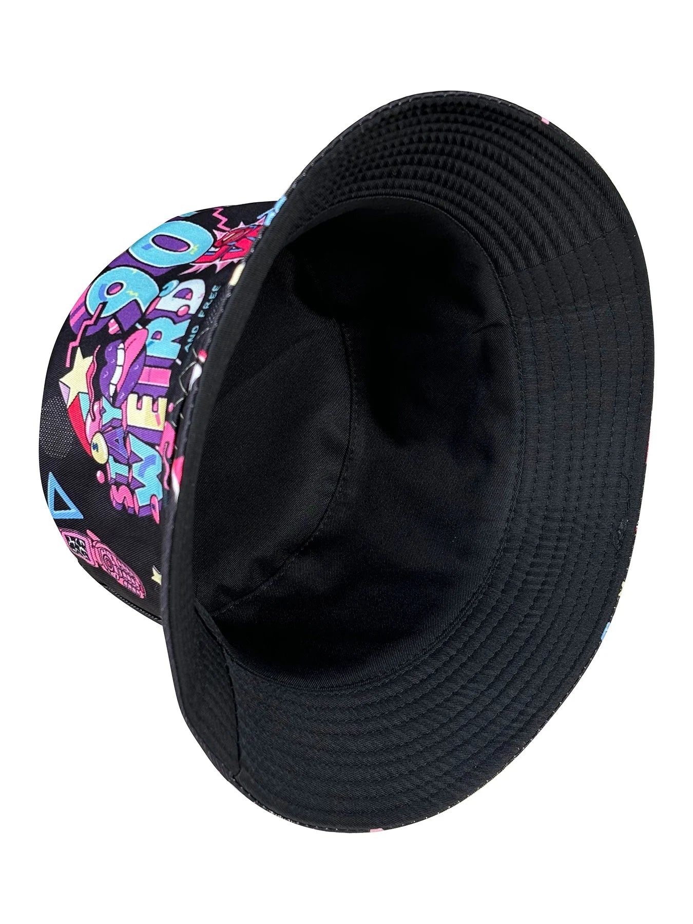 Abstract Personality Tape Print Black 90S Style Bucket Hat