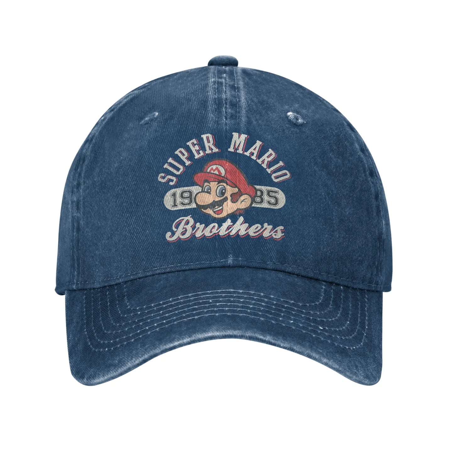 Retro Mario Bros Distressed Baseball Cap