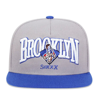 Cotton Embroidered Flat Brim Trucker Snapback Cap