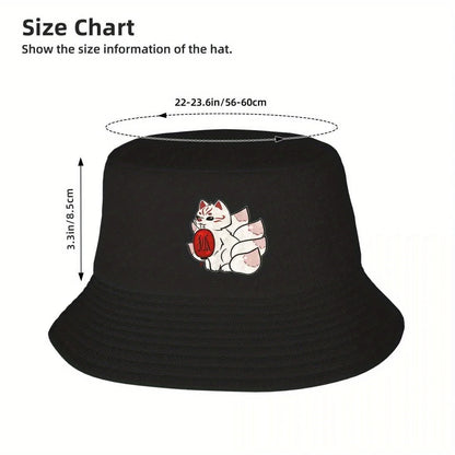 Chibi Kitsune Anime Style Unisex Bucket Hat Design