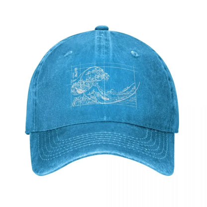 Hokusai Fibonacci Golden Ratio Baseball Cap