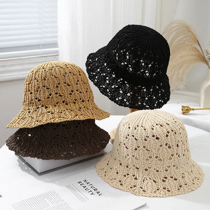Women's Knitted Bucket Hat For Spring Summer Size 56-58cm
