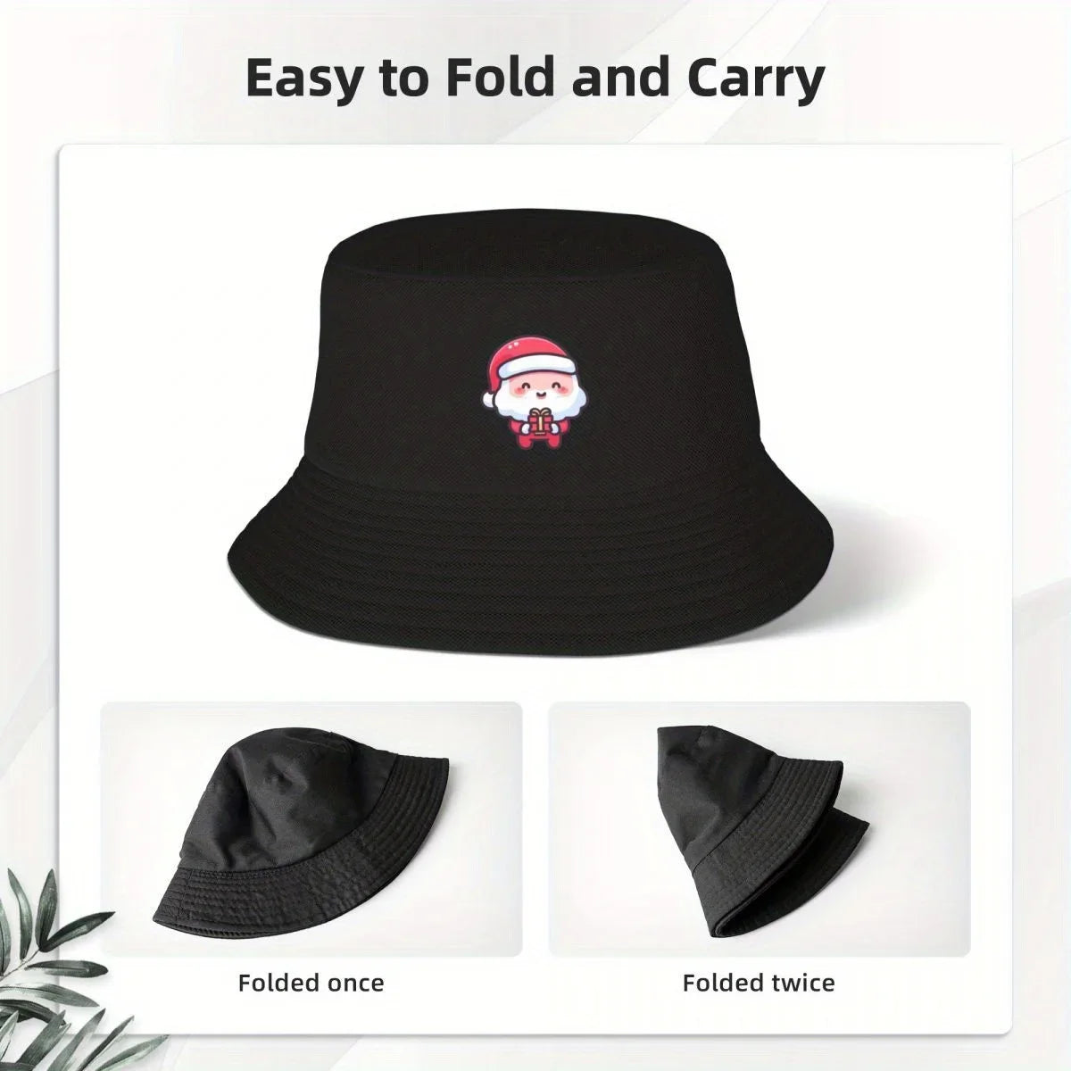 Cute Santa Claus Illustration Christmas Bucket Hat