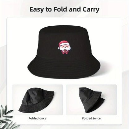 Cute Santa Claus Illustration Christmas Bucket Hat