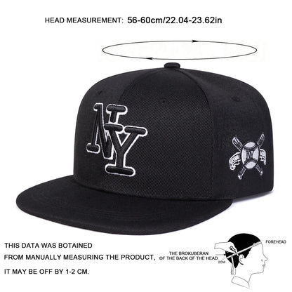 NY Embroidered Hip Hop Snapback Cap