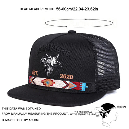 Bullhead Letter Embroidered Mesh Snapback Cap