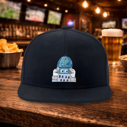 New Blue Pattern Flat Brim Hip Hop Snapback Cap