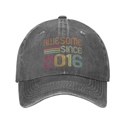 Awesome Since 2016 10th Birthday Distressed Baseball Cap
