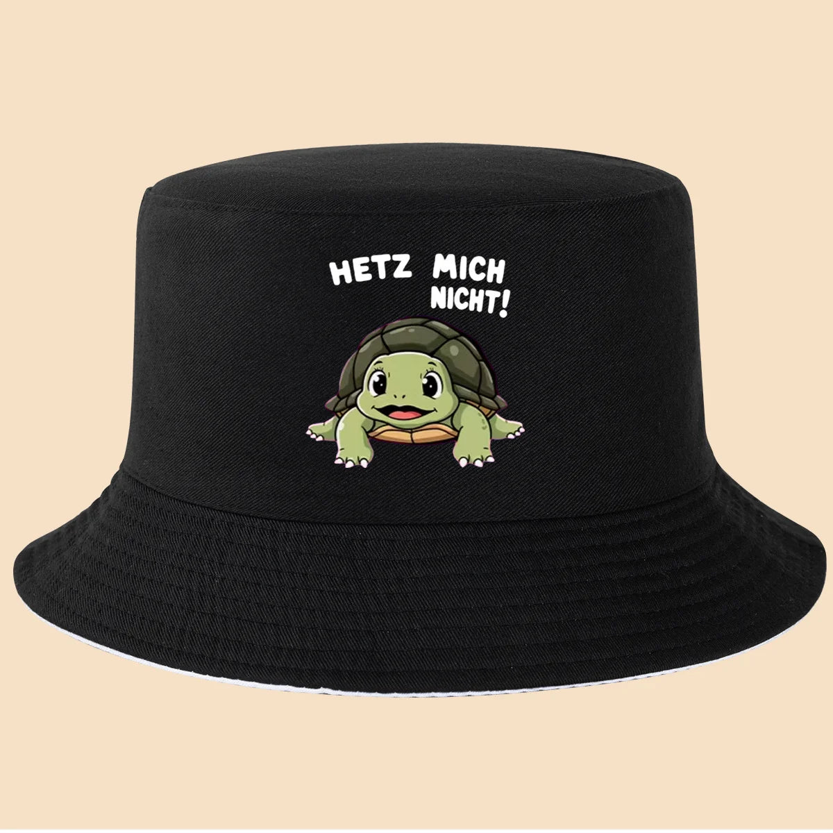 Retro Turtle Print Bucket Hat